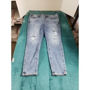 Torrid Jeans Size 2 X Womens Blue Stretch Pull On Denim Pants Mid Rise Jegging